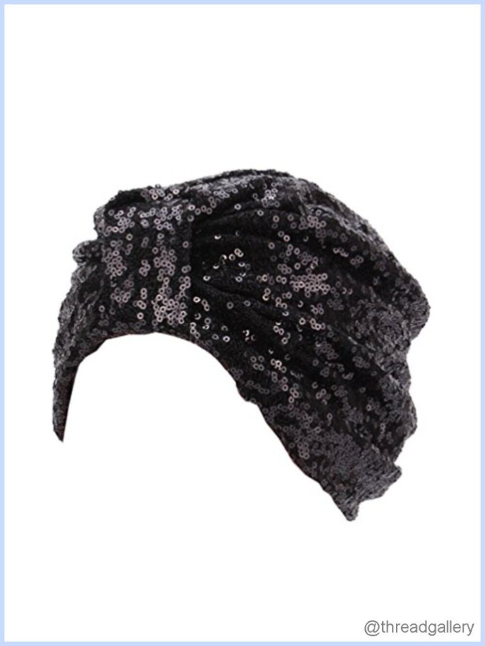 Sequin Twist Pleated Hair Wrap Stretch Turban Fashion Scarf One Size